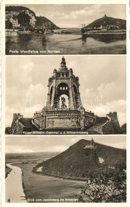 Porta Westfalica, Kaiser Wilhelm Denkmal a.d. Wittekindsberg, Wesertal