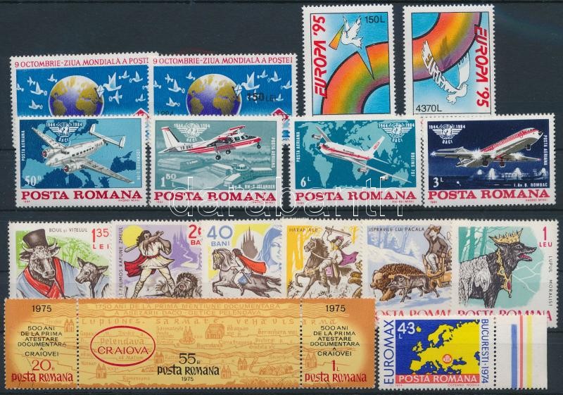 1965-1995 15 klf bélyeg + hármascsík, 1965-1995 15 stamps + stripe of 3