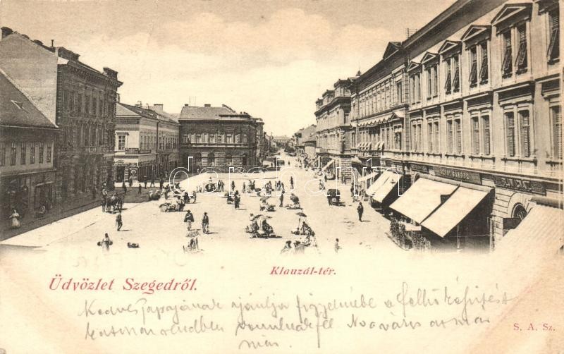1899 Szeged, Klauzál tér, Blum Ignácz üzlete