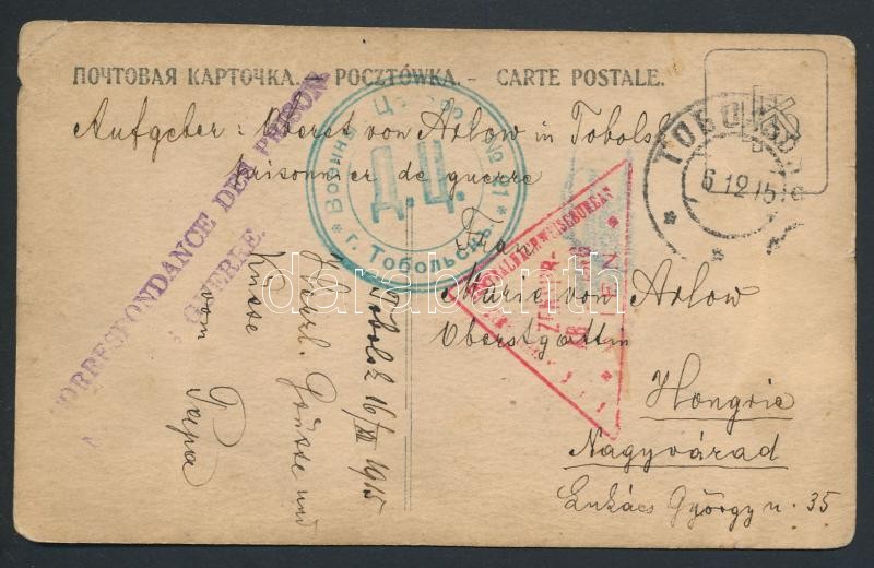 Képeslap a Nikolsk Ussuriysk-i hadifogolytáborból Sárospatakra, Postcard from P.O.W. camp Nikols Ussuriysk to Hungary