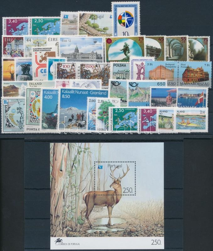 Europe 41 stamps + 1 block, Európa motívum 41 db bélyeg + 1 blokk
