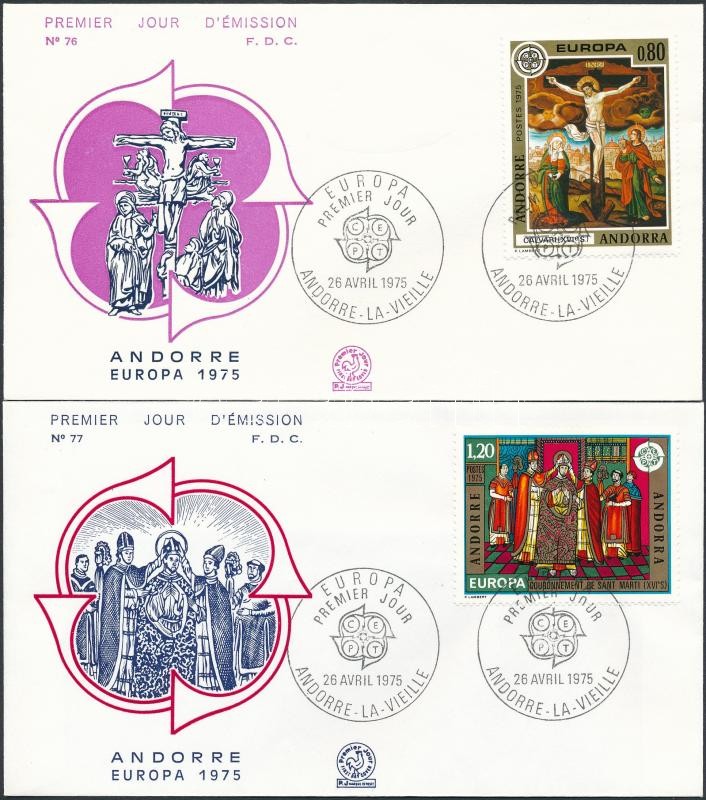 Europa CEPT, paintings set 2 FDC, Europa CEPT, Festmény sor 2 db FDC-n