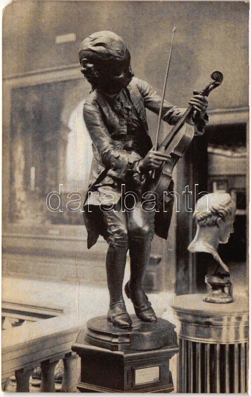 Mozart as a child, bronze statue, Louis-Ernest Barrias, Art Institute of Chicago, Az ifjú Mozart, bronz szobor, Louis-Ernest Barrias, Art Institute of Chicago