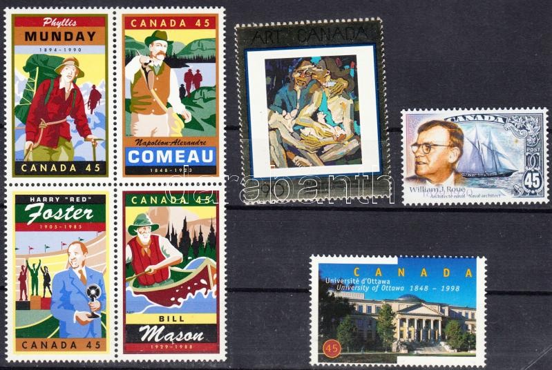 7 stamps, 7 db klf bélyeg, közte teljes sor