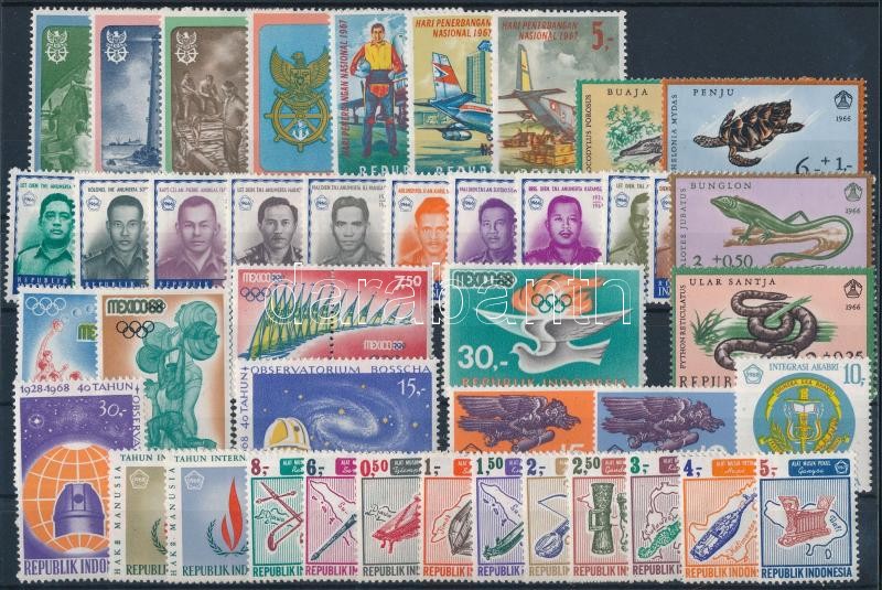 1966-1968 43 diff stamps with sets, 1966-1968 43 klf bélyeg, közte sorok