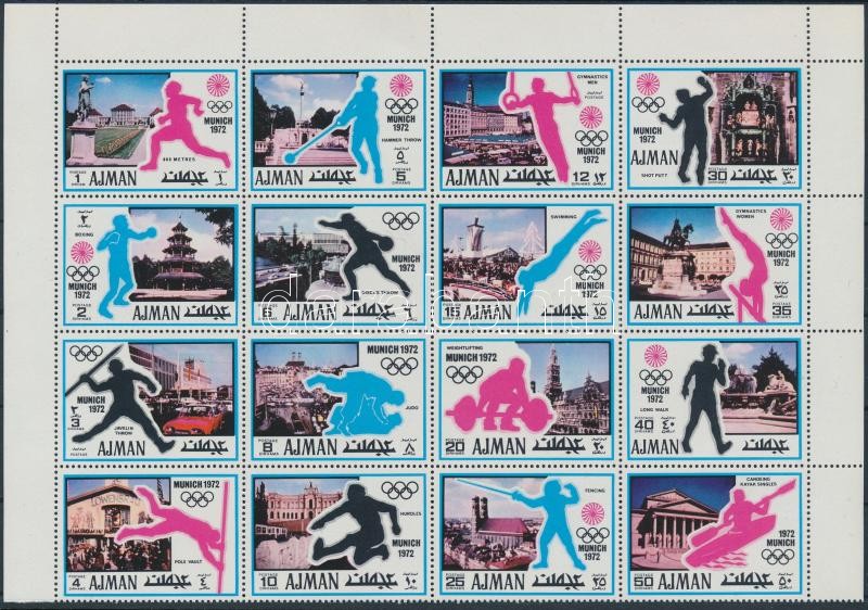 Olimpia, sport motívum 1971-2002 2 klf bélyeg, egy 16-os tömb és egy blokk, Olympics, sport 1971-2002 2 stamps, one block of 4 + 1 block
