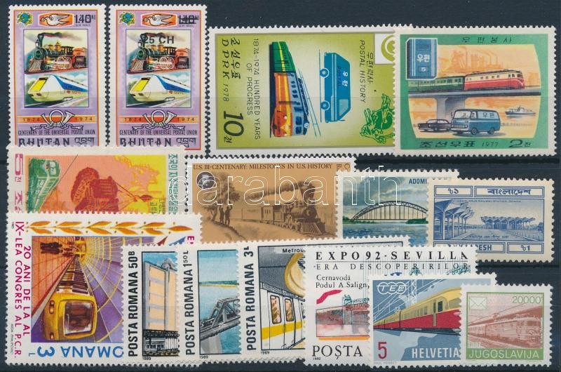 Railway 1962-2011 18 stamps + 2 mini sheets + 1 block, Vasút motívum 1962-2011 18 klf bélyeg + 2 klf kisív + 1 blokk