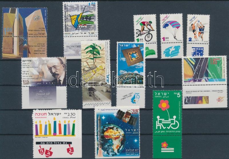 12 diff stamps with tab, 12 klf tabos bélyeg