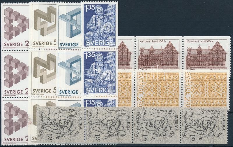 7 stamps, 7 klf bélyeg 3-as és 4-es csíkokban