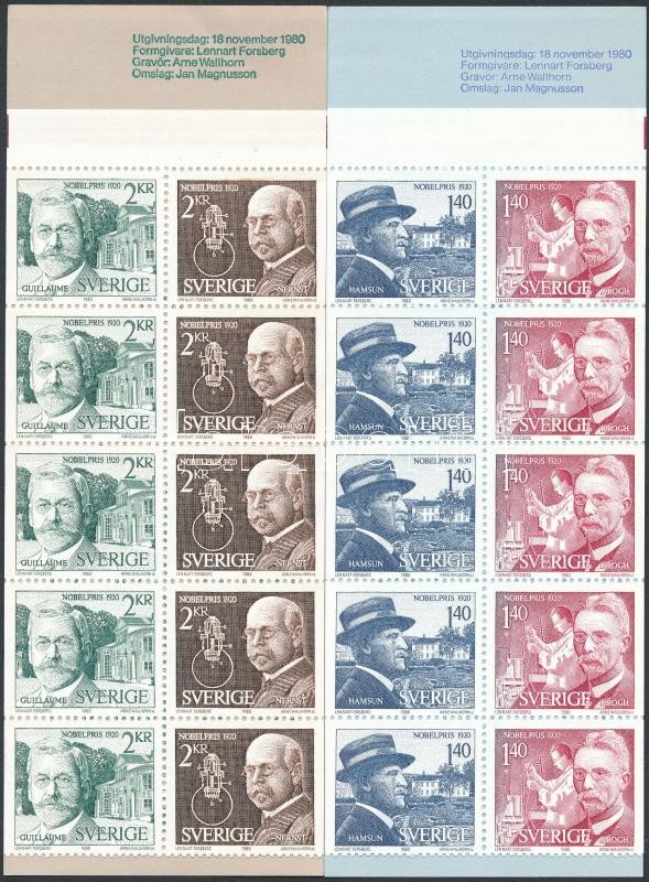 Nobel Prize winners stamp-booklet, Nobel-díjasok bélyegfüzet