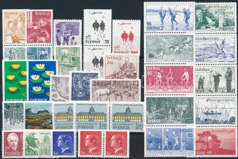 35 stamps, 35 db bélyeg, közte teljes sorok, összefüggések
