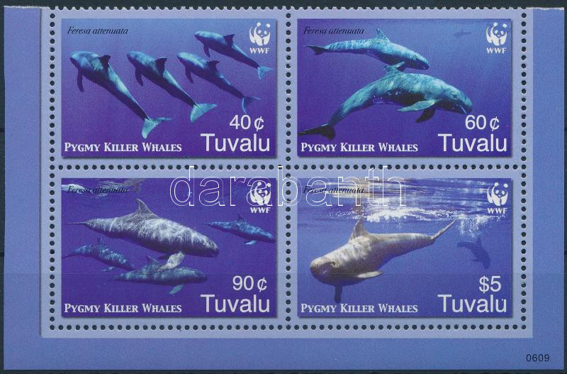 WWF: Bálna sor ívsarki négyestömbben, WWF: Whale set in corner block of 4