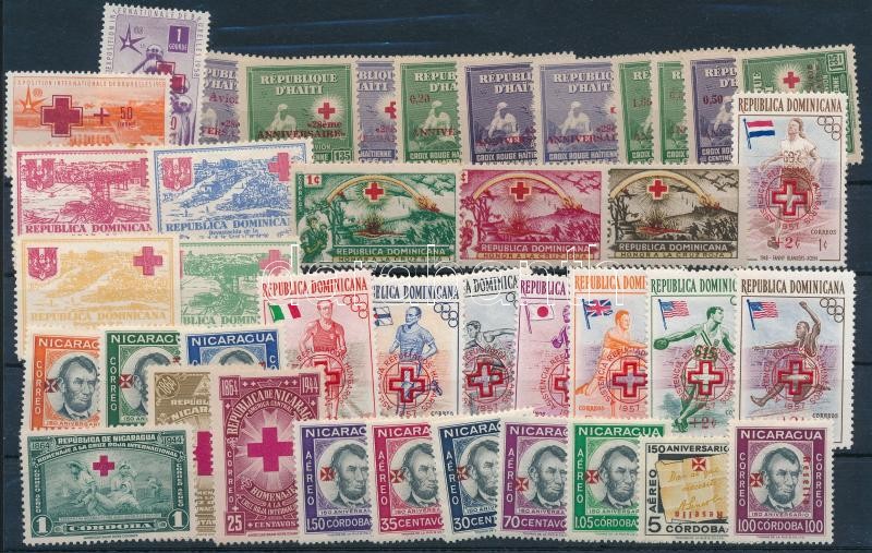 1930-1960 Red Cross 39 stamps, 1930-1960 Vöröskereszt motívum 39 klf bélyeg