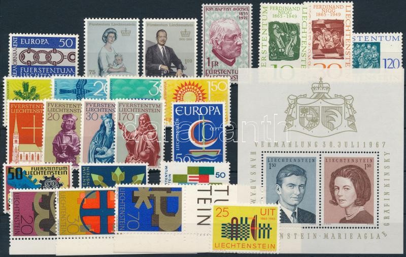 1965-1967 23 klf bélyeg + 1 blokk, 1965-1967 23 stamps + 1 block