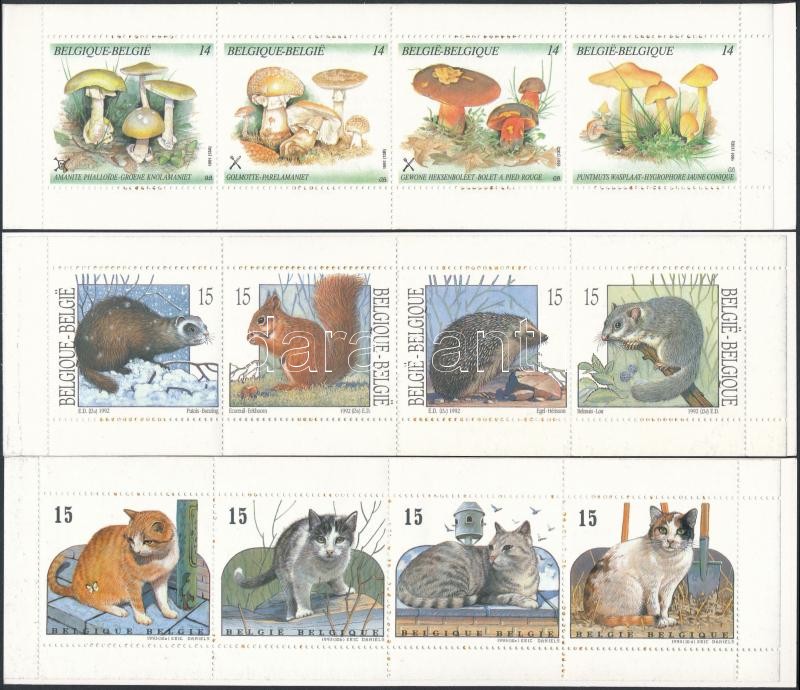 1991-1993 3 db klf bélyegfüzet, 1991-1993 3 diff stampbooklets