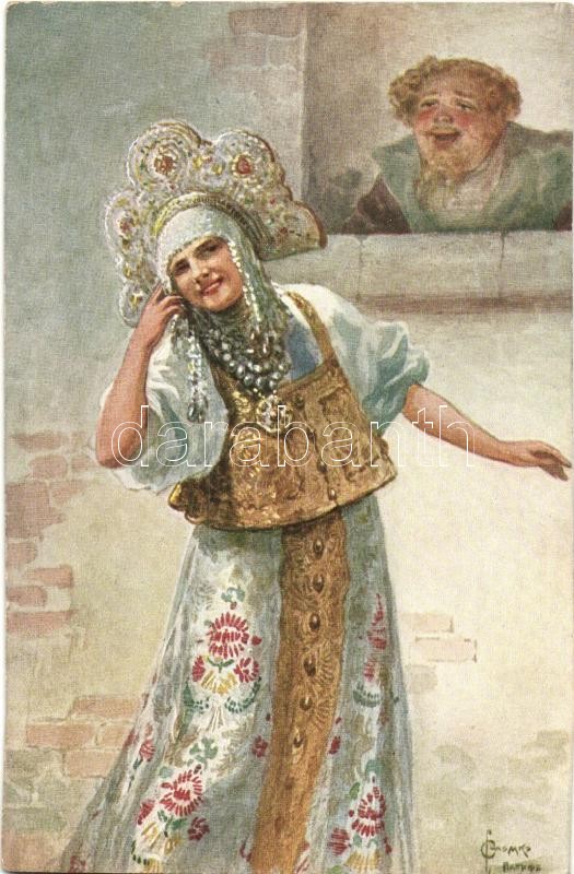 Moderne Russische Meister / Russian art postcard, T.S.N. R.M. No. 107. s: S. Solomko, Modern orosz festők, orosz művészlap, T.S.N. R.M. No. 107. s: S. Solomko
