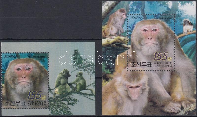 Monkey corner closing stamp + block, Majom ívsarki záróérték + blokk