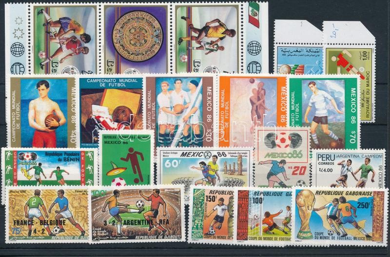 Labdarúgó VB motívum 20 klf bélyeg tengerentúli országokból, Football World Cup 20 diff stamps from overseas countries