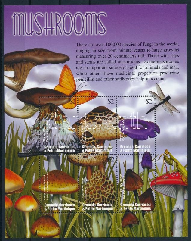 Gomba kisív, Mushrooms minisheet