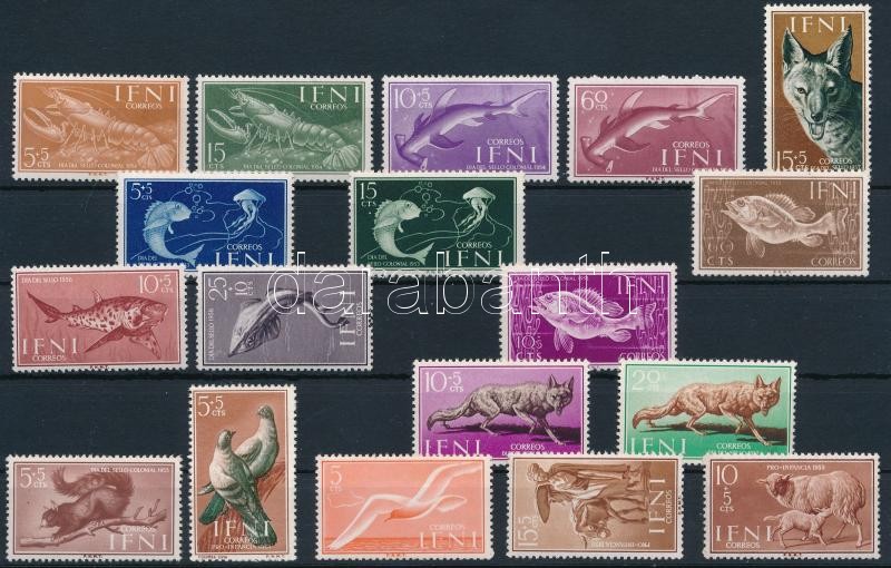 1953-1959 18 Animal stamp, 1953-1959 18 db Állat bélyeg