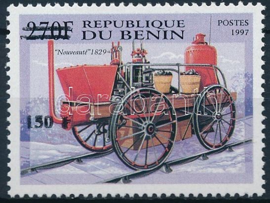 Locomotive overprinted stamp, Mozdony felülnyomott bélyeg