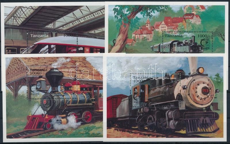 Train, stamp exhibition mini sheet set + blockset, Vonat, bélyegkiállítás kisívsor + blokksor