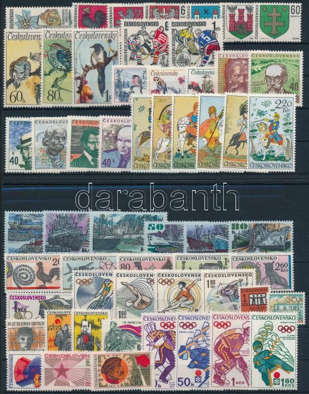 1971-1972 11 klf sor + 5 klf önálló érték 2 db stecklapon, 1971-1972 11 diff sets + 5 diff stamps