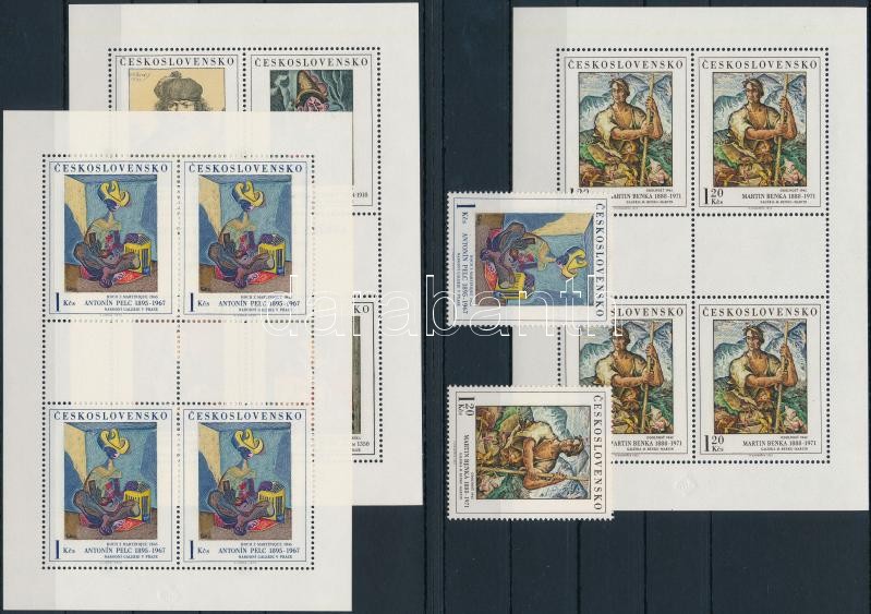 Painting 2 stamps + minisheet set, Festmények sor 2 értéke + kisívsor