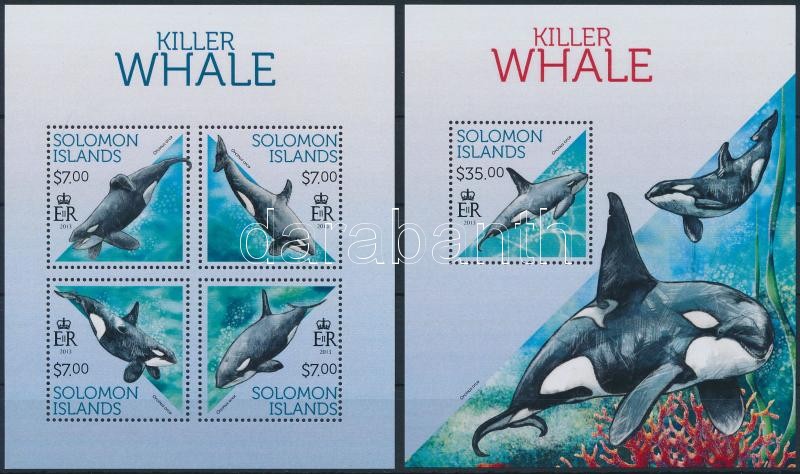 Orca block + mini sheet, Kardszárnyú delfin kisív + blokk