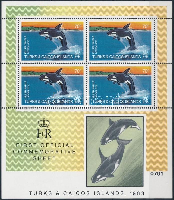 Kardszárnyú delfin kisív, Killer whale mini sheet