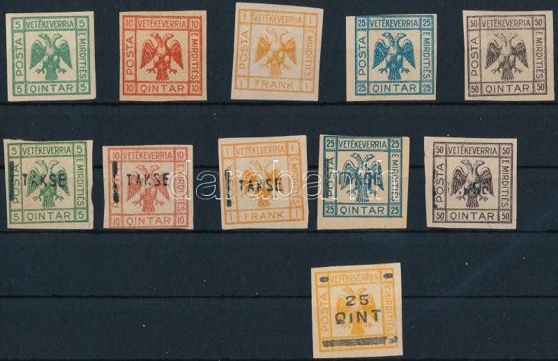 Mirditische Republik 11 klf bélyeg, Mirditische Republik 11 diff stamps