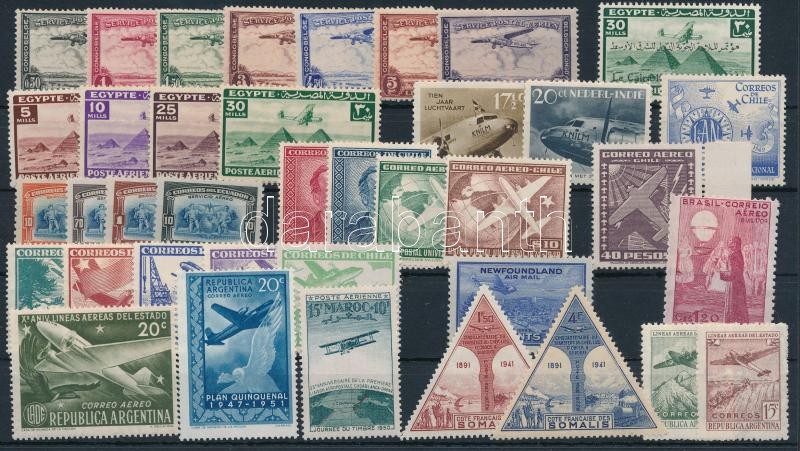 Planes 32 diff stamps before 1951, Repülő motívum 32 klf 1951 előtti bélyegen