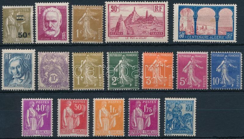 France 1927-1936 17 stamps, Franciaország 1927-1936 17 db bélyeg