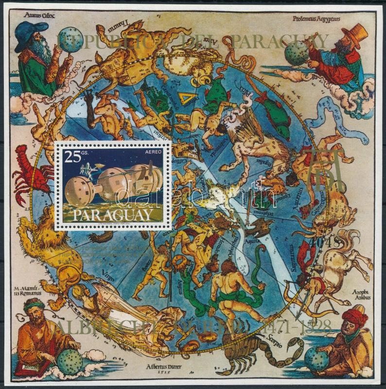 Dürer festmény; Űrkutatás blokk, Dürer paintings; Space exploration block
