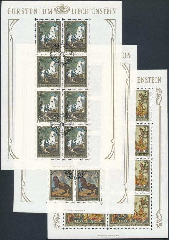 Painting; Horse minisheet set with First Day Cancellation, Festmény; Ló kisív sor elsőnapi bélyegzéssel