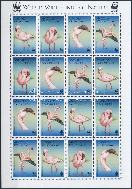 WWF: Lesser flamingo minisheet, WWF: Kis flamingó kisív