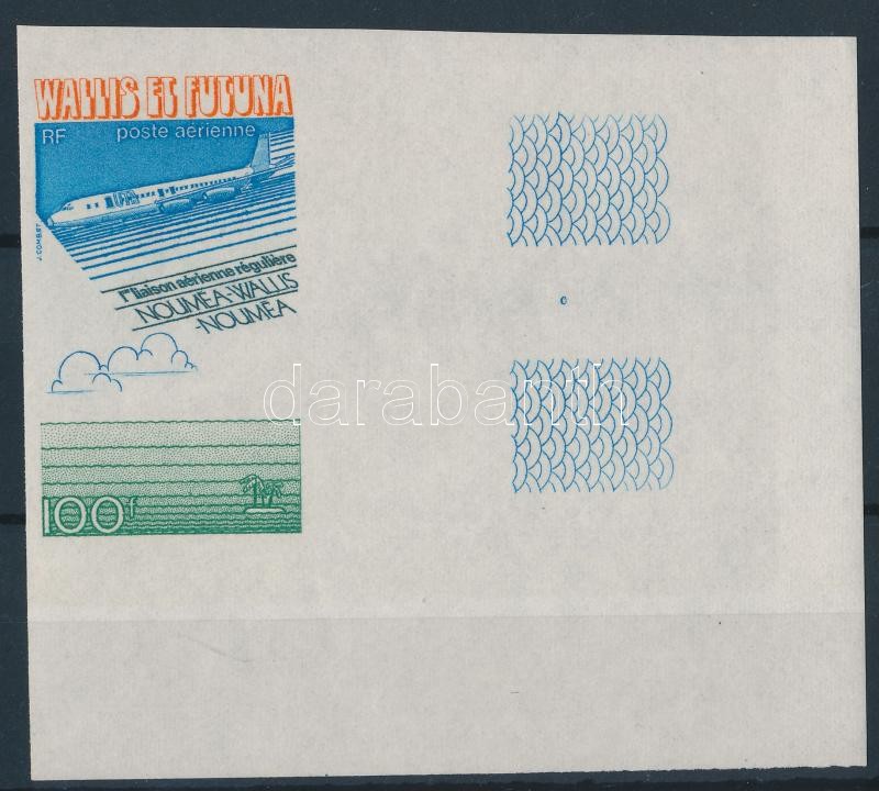 Plane corner imperf stamp, Repülő ívsarki vágott bélyeg