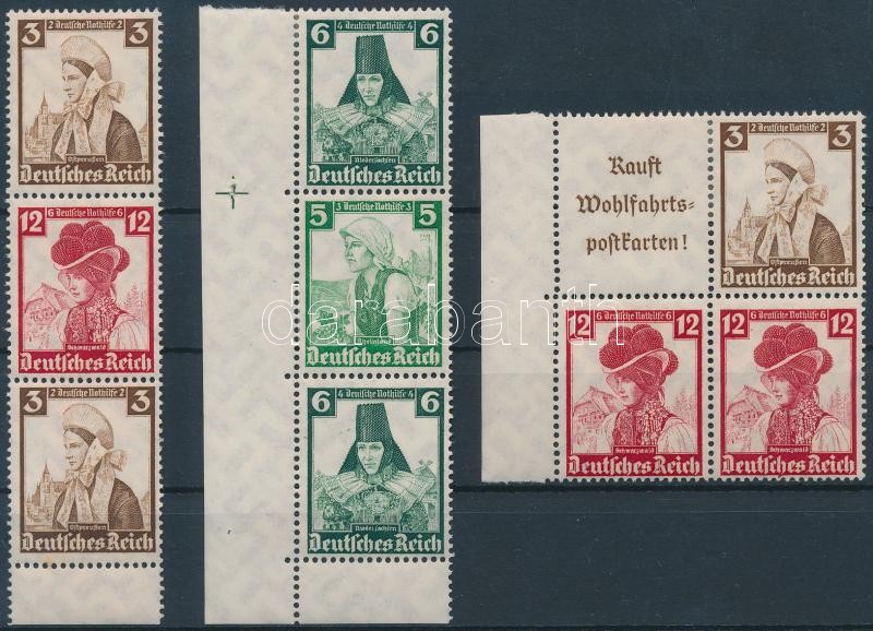 Nothilfe 3 diff stampbooklet relations, Nothilfe 3 klf bélyegfüzet összefüggés
