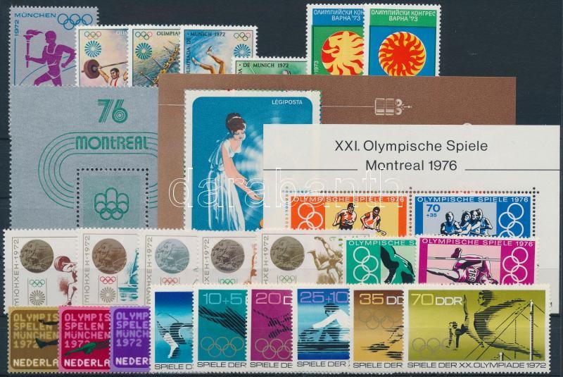 1972-1976 Olympics 23 diff satamps with sets + 3 blocks, 1972-1976 Olimpia motívum 23 db klf bélyeg, közte teljes sorok + 3 db blokk
