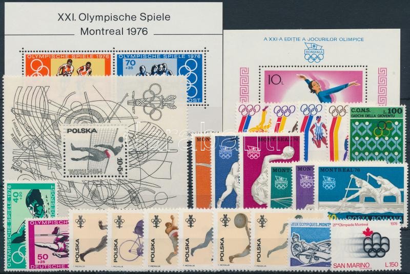 1973-1976 Olimpia motívum 21 db klf bélyeg, közte teljes sorok + 3 db blokk, 1973-1976 Olympics 21 diff satamps with sets + 3 blocks