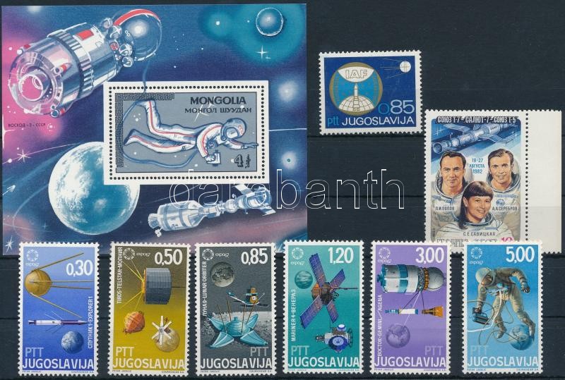 1967-1989  Space Exploration 3 diff sets + 2 stamps + 1 block, 1967-1989 Űrkutatás motívum 3 klf sor + 1 db blokk + 2 db önálló érték