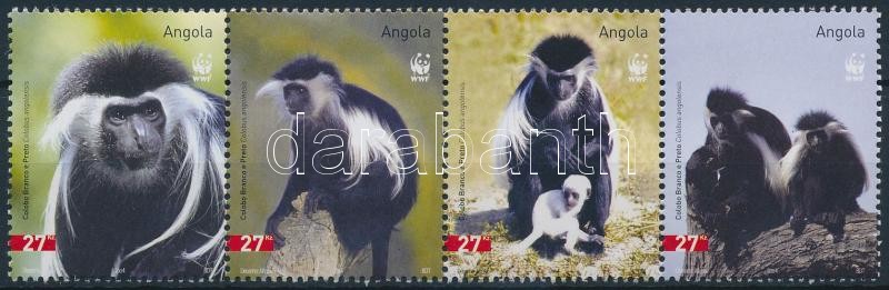 WWF: Colobus monkey set in stripe of 4, WWF: Colobus majom sor vízszintes 4-es csíkban