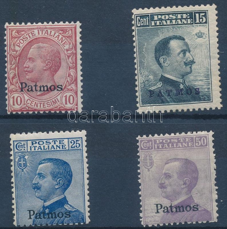 Definitive 4 stamps with Patmos overprint, Forgalmi 4 érték Patmos felülnyomással