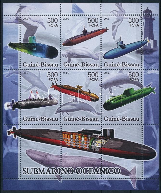 Submarines and whales minisheet, Tengeralattjárók és bálnák kisív