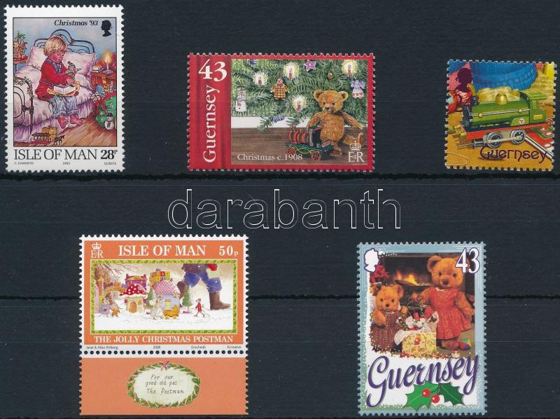 1993-2008 Christmas 5 values, 1993-2008 Karácsony motívum 5 klf érték