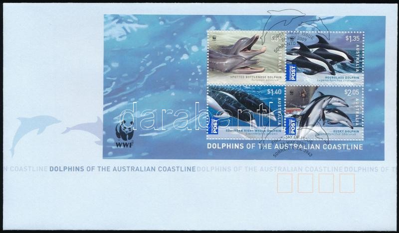 Dolphin block FDC, WWF: Delfinek blokk FDC