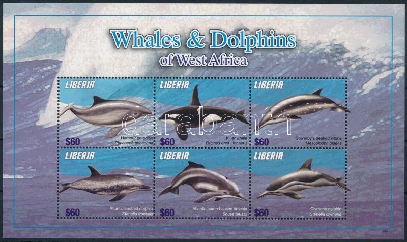 Bálnák és Delfinek kisív, Whales and Dolphins mini sheet