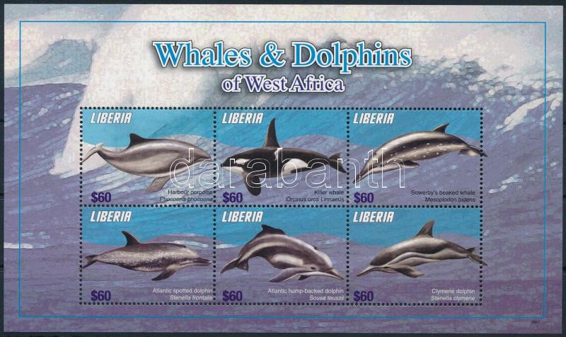 Whales and Dolphins mini sheet, Bálnák és Delfinek kisív