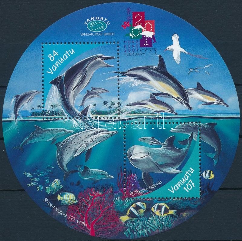 Dolphins, Stamp Exhibition block, Delfinek, Bélyegkiállítás blokk