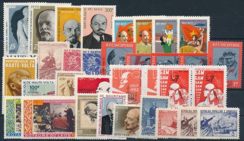 1957-1977 Lenin 33 stamps, 1957-1977 Lenin motívum 33 db bélyeg, közte teljes sorok, önálló értékek és összefüggések, stecklapon